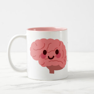 Happy Thoughts - Lächelndes Gehirndesign Zweifarbige Tasse