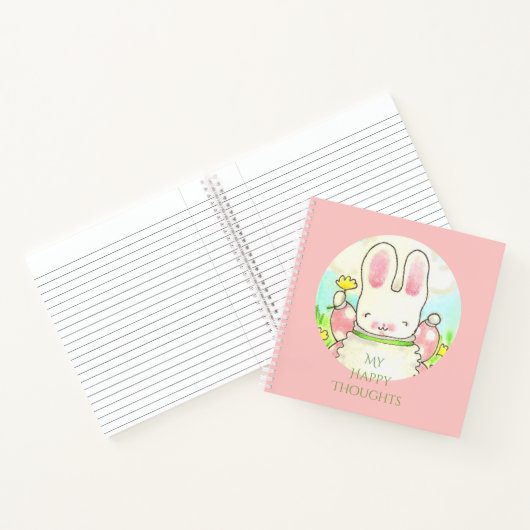 Happy Thoughts Rabbit Spiral Notebook Notizblock (Innenseite)
