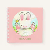 Happy Thoughts Rabbit Spiral Notebook Notizblock (Vorderseite)
