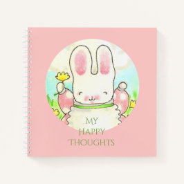 Happy Thoughts Rabbit Spiral Notebook Notizblock