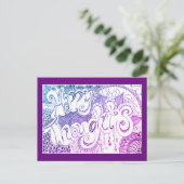 Happy Thoughts Rainbow Postkarte (Stehend Vorderseite)