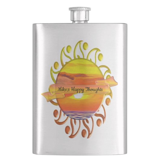 Happy Thoughts Sunset 2443 Flachmann (Vorderseite)