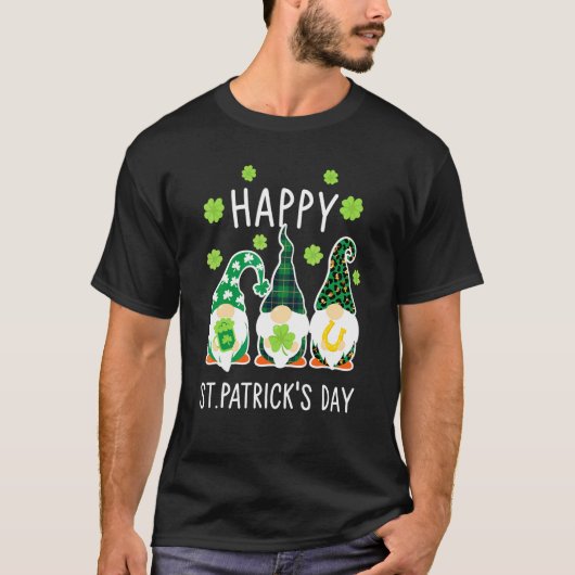 Happy Three Gnomes St Patrick's Day Green Buffalo T-Shirt (Vorderseite)