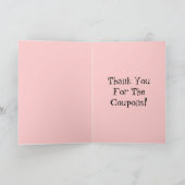 Happy Thrifty Lady Money in Hand Spenden Dankeskarte (Innenseite)