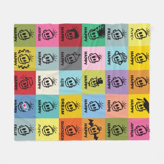 HAPPY Throw Fleecedecke (Vorderseite (Horizontal))