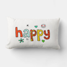 Happy Throw Pillow