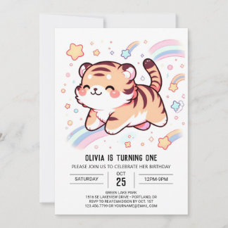 Happy Tiger 1. Geburtstag Einladung