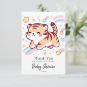 Happy Tiger Baby Dusche Dankeskarte (Stehend Vorderseite)