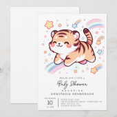 Happy Tiger Baby Dusche Einladung (Vorne/Hinten)
