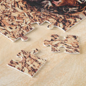 Happy Tiger Bly Up Rolling in Blätter Puzzle (Seite)