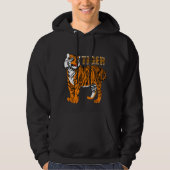 Happy Tiger Illustration Männer schwarz Hoodie (Vorderseite)