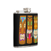 Happy Tiki Statues, Funny Black Flachmann (Rechts)