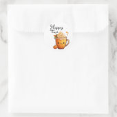 Happy Time Runder Aufkleber (Tasche)