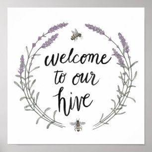 Happy to Bee Home Words II   Welcome to Our Hive Poster