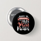 Happy To Demonstriert - Karate Taekwondo Mixed Mar Button (Vorne & Hinten)