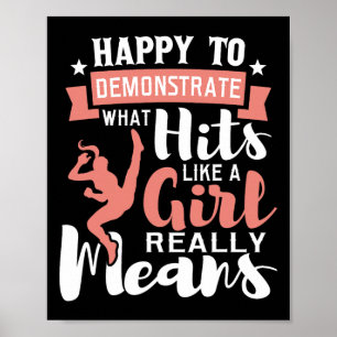 Happy To Demonstriert - Karate Taekwondo Mixed Mar Poster