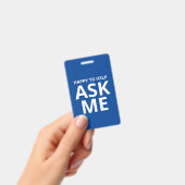 Happy to Help FRAG ME Blue and White ID Ausweis (Handheld)