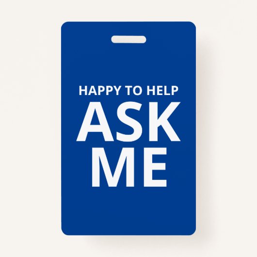 Happy to Help FRAG ME Blue and White ID Ausweis (Vorderseite)