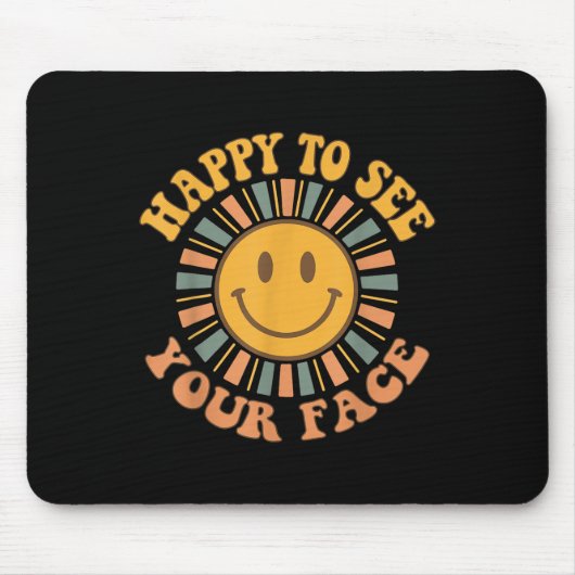 Happy To See Your Face Retro Happy Teacher Back To Mousepad (Vorne)