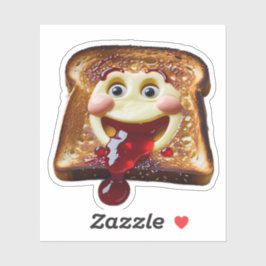 Happy Toast mit Jam Sticker | Driving Jelly & Hu