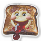 Happy Toast mit Jam Sticker | Driving Jelly & Hu (Vorderseite)