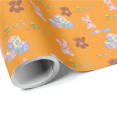 Happy Toddler Birthday orange Geschenkpapier (Rolleneckpunkt)
