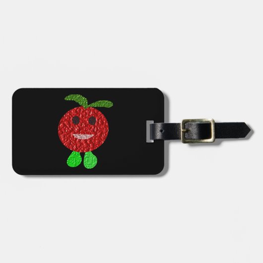 Happy Tomato Custom Luggage Tag Gepäckanhänger (Vorderseite horizontal)
