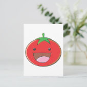 Happy Tomato lächeln Postkarte (Stehend Vorderseite)