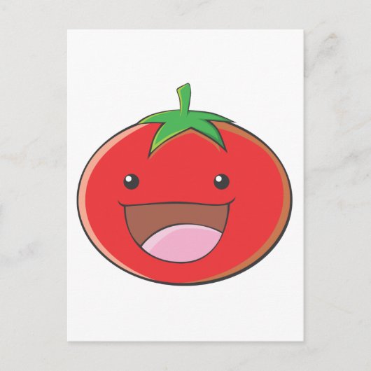 Happy Tomato lächeln Postkarte (Vorderseite)