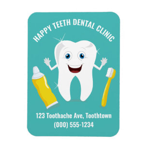 Happy Tooth benutzerdefinierter Textmagnet Magnet
