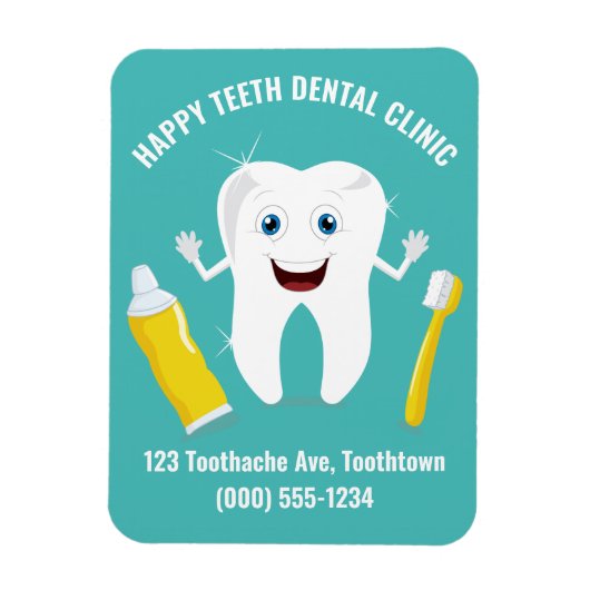 Happy Tooth benutzerdefinierter Textmagnet Magnet (Vertikal)