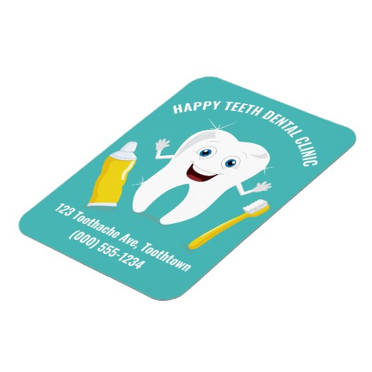 Happy Tooth benutzerdefinierter Textmagnet Magnet (Linke Seite)