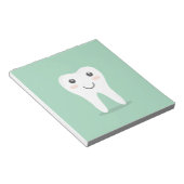 Happy Tooth Cartoon Zahnarzt bürstet Zahnbürste Notizblock (angewinkelt)