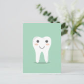 Happy Tooth Cartoon Zahnarzt bürstet Zahnbürste Postkarte (Stehend Vorderseite)