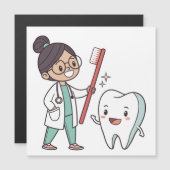 Happy Tooth Dental Care Grußkarte Magnetkarte (Vorne/Hinten)