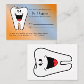 Happy Tooth Dentist Erinnerung zur Ernennung Terminkarte (Vorne/Hinten)
