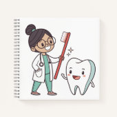 Happy Tooth & Dentist Notebook Notizblock (Vorderseite)