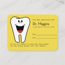 Happy Tooth Dentist Termin Erinnerung Gelb