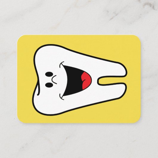 Happy Tooth Dentist Termin Erinnerung Gelb (Rückseite)
