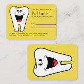 Happy Tooth Dentist Termin Erinnerung Gelb (Vorne/Hinten)