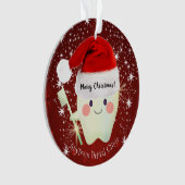 Happy Tooth in Weihnachtsmannmütze    Weihnachten Ornament (Vorderseite)