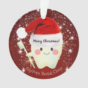 Happy Tooth in Weihnachtsmannmütze    Weihnachten Ornament
