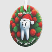 Happy Tooth in Weihnachtsmannmütze Weihnachtsschmu Ornament (Vorderseite)