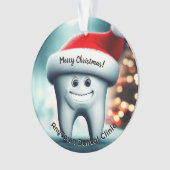 Happy Tooth in Weihnachtsmannmütze Weihnachtsschmu Ornament (Vorderseite)