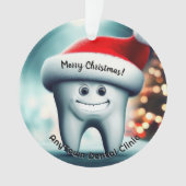 Happy Tooth in Weihnachtsmannmütze Weihnachtsschmu Ornament (Vorderseite)