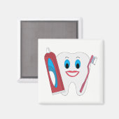 Happy Tooth Magnet (Vorderseite/Rückseite)
