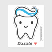 Happy Tooth mit Toothpaste Funny Niedlich Dental Aufkleber (Blatt)