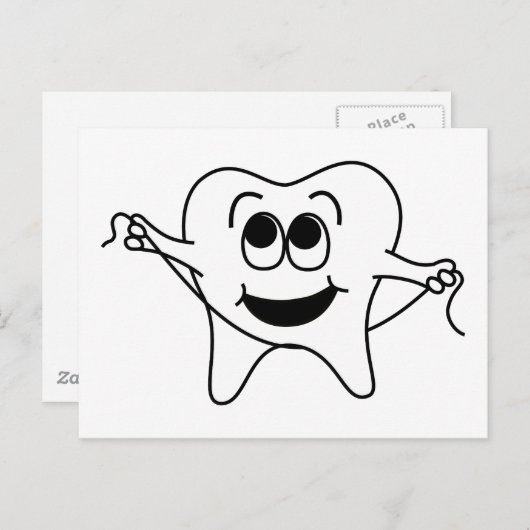 Happy Tooth Postkarte (Vorne/Hinten)