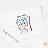 Happy Tooth und Brush Runder Aufkleber (Umschlag)