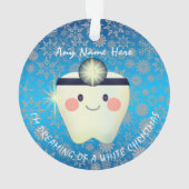 Happy Tooth White Christmas Ornament (Rückseite)